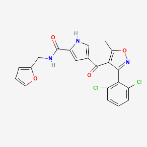 4-[3-(2,6-dichlorophenyl)-5-methyl-1,2-oxazole-4-carbonyl]-N-(furan-2-ylmethyl)-1H-pyrrole-2-carboxamide