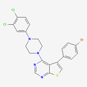 molecular formula C22H17BrCl2N4S B2842864 1-[5-(4-bromophenyl)thieno[2,3-d]pyrimidin-4-yl]-4-(3,4-dichlorophenyl)piperazine CAS No. 670270-60-7