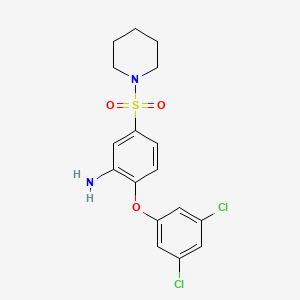 molecular formula C17H18Cl2N2O3S B2842867 2-(3,5-Dichlorophenoxy)-5-(piperidine-1-sulfonyl)aniline CAS No. 851169-14-7