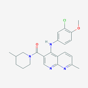 molecular formula C23H25ClN4O2 B2842874 N-(3-chloro-4-methoxyphenyl)-7-methyl-3-(3-methylpiperidine-1-carbonyl)-1,8-naphthyridin-4-amine CAS No. 1251691-02-7