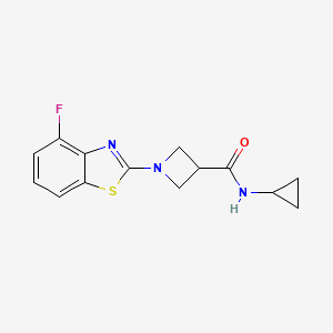 molecular formula C14H14FN3OS B2842880 N-cyclopropyl-1-(4-fluoro-1,3-benzothiazol-2-yl)azetidine-3-carboxamide CAS No. 1334371-03-7