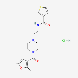 N-(2-(4-(2,5-dimethylfuran-3-carbonyl)piperazin-1-yl)ethyl)thiophene-3-carboxamide hydrochloride