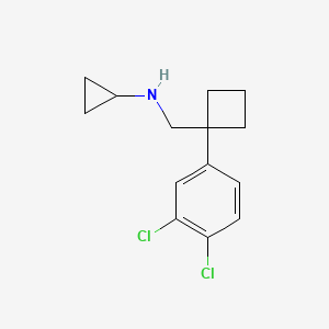 molecular formula C14H17Cl2N B2842882 N-{[1-(3,4-dichlorophenyl)cyclobutyl]methyl}cyclopropanamine CAS No. 1273939-65-3