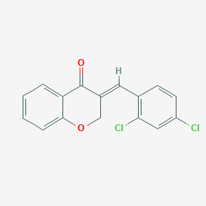 molecular formula C16H10Cl2O2 B2842887 (3E)-3-[(2,4-dichlorophenyl)methylidene]-3,4-dihydro-2H-1-benzopyran-4-one CAS No. 1705584-19-5