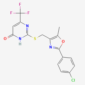 2-(((2-(4-Chlorophenyl)-5-methyloxazol-4-yl)methyl)thio)-6-(trifluoromethyl)pyrimidin-4-ol