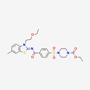 (Z)-ethyl 4-((4-((3-(2-ethoxyethyl)-6-methylbenzo[d]thiazol-2(3H)-ylidene)carbamoyl)phenyl)sulfonyl)piperazine-1-carboxylate