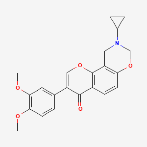 molecular formula C22H21NO5 B2842912 9-cyclopropyl-3-(3,4-dimethoxyphenyl)-9,10-dihydrochromeno[8,7-e][1,3]oxazin-4(8H)-one CAS No. 951981-10-5