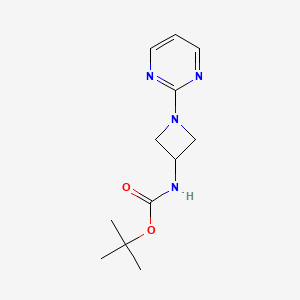 molecular formula C12H18N4O2 B2842921 tert-Butyl N-[1-(pyrimidin-2-yl)azetidin-3-yl]carbamate CAS No. 1365988-30-2