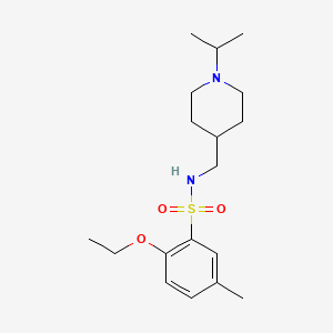 molecular formula C18H30N2O3S B2842922 2-ethoxy-N-((1-isopropylpiperidin-4-yl)methyl)-5-methylbenzenesulfonamide CAS No. 953142-44-4