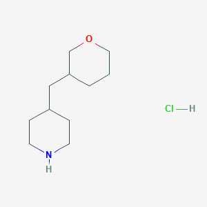 molecular formula C11H22ClNO B2842923 4-(Oxan-3-ylmethyl)piperidine;hydrochloride CAS No. 2174002-30-1