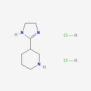 molecular formula C8H17Cl2N3 B2842926 3-(4,5-Dihydro-1H-imidazol-2-yl)piperidine;dihydrochloride CAS No. 2649057-64-5