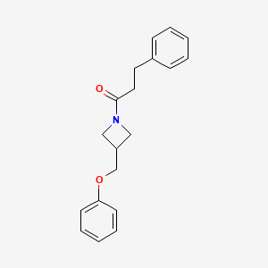 molecular formula C19H21NO2 B2842929 1-(3-(Phenoxymethyl)azetidin-1-yl)-3-phenylpropan-1-one CAS No. 2034319-00-9