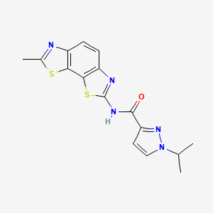 molecular formula C16H15N5OS2 B2842943 1-isopropyl-N-(7-methylbenzo[1,2-d:4,3-d']bis(thiazole)-2-yl)-1H-pyrazole-3-carboxamide CAS No. 1203376-83-3