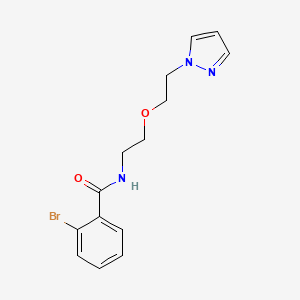 molecular formula C14H16BrN3O2 B2842948 N-(2-(2-(1H-pyrazol-1-yl)ethoxy)ethyl)-2-bromobenzamide CAS No. 2034566-54-4
