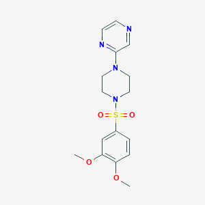 molecular formula C16H20N4O4S B2842949 2-[4-(3,4-Dimethoxyphenyl)sulfonylpiperazin-1-yl]pyrazine CAS No. 852678-11-6