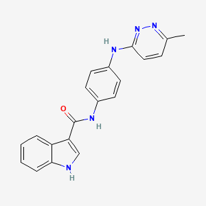 molecular formula C20H17N5O B2842953 N-(4-((6-methylpyridazin-3-yl)amino)phenyl)-1H-indole-3-carboxamide CAS No. 1203002-70-3