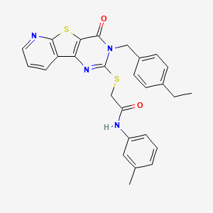 2-((3-(4-ethylbenzyl)-4-oxo-3,4-dihydropyrido[3',2':4,5]thieno[3,2-d]pyrimidin-2-yl)thio)-N-(m-tolyl)acetamide