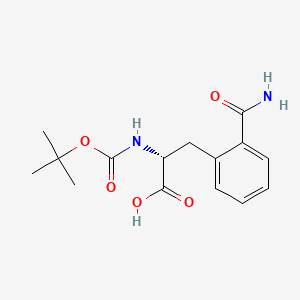 molecular formula C15H20N2O5 B2842957 (2R)-3-(2-carbamoylphenyl)-2-[(2-methylpropan-2-yl)oxycarbonylamino]propanoic Acid CAS No. 1213116-63-2