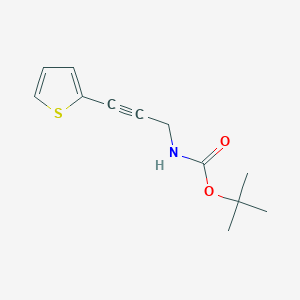 molecular formula C12H15NO2S B2842961 tert-butyl N-[3-(thiophen-2-yl)prop-2-yn-1-yl]carbamate CAS No. 889451-78-9