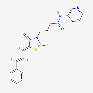 4-((Z)-4-oxo-5-((E)-3-phenylallylidene)-2-thioxothiazolidin-3-yl)-N-(pyridin-3-yl)butanamide