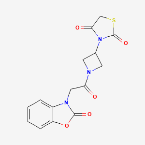 3-(1-(2-(2-oxobenzo[d]oxazol-3(2H)-yl)acetyl)azetidin-3-yl)thiazolidine-2,4-dione