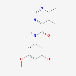 molecular formula C15H17N3O3 B2842977 N-(3,5-Dimethoxyphenyl)-5,6-dimethylpyrimidine-4-carboxamide CAS No. 2380181-34-8