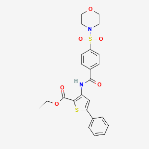 molecular formula C24H24N2O6S2 B2842980 Ethyl 3-(4-(morpholinosulfonyl)benzamido)-5-phenylthiophene-2-carboxylate CAS No. 392290-13-0