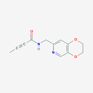 molecular formula C12H12N2O3 B2842984 N-(2,3-Dihydro-[1,4]dioxino[2,3-c]pyridin-7-ylmethyl)but-2-ynamide CAS No. 2411271-05-9