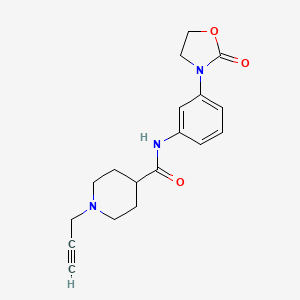 molecular formula C18H21N3O3 B2842995 N-[3-(2-oxo-1,3-oxazolidin-3-yl)phenyl]-1-(prop-2-yn-1-yl)piperidine-4-carboxamide CAS No. 1258754-12-9