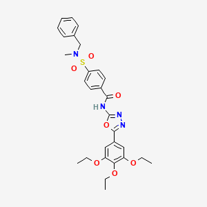 molecular formula C29H32N4O7S B2843013 4-[苄基(甲基)磺酰胺]-N-[5-(3,4,5-三乙氧基苯基)-1,3,4-噁二唑-2-基]苯甲酰胺 CAS No. 533872-53-6