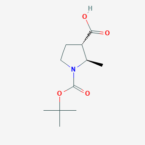 molecular formula C11H19NO4 B2843018 (2R,3S)-1-tert-butoxycarbonyl-2-methyl-pyrrolidine-3-carboxylic acid CAS No. 2259662-48-9
