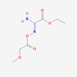 molecular formula C7H12N2O5 B2843020 N'-(1-amino-2-ethoxy-2-oxoethylidene)amino 2-methoxyacetate CAS No. 1807939-07-6