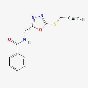 N-[(5-prop-2-ynylsulfanyl-1,3,4-oxadiazol-2-yl)methyl]benzamide