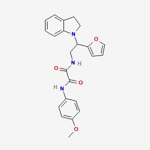 molecular formula C23H23N3O4 B2843025 N1-(2-(furan-2-yl)-2-(indolin-1-yl)ethyl)-N2-(4-methoxyphenyl)oxalamide CAS No. 898416-39-2
