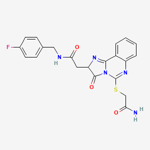 2-[5-(2-amino-2-oxoethyl)sulfanyl-3-oxo-2H-imidazo[1,2-c]quinazolin-2-yl]-N-[(4-fluorophenyl)methyl]acetamide