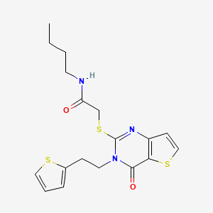 N-butyl-2-({4-oxo-3-[2-(thiophen-2-yl)ethyl]-3,4-dihydrothieno[3,2-d]pyrimidin-2-yl}sulfanyl)acetamide