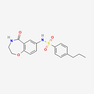 N-(5-oxo-2,3,4,5-tetrahydrobenzo[f][1,4]oxazepin-7-yl)-4-propylbenzenesulfonamide