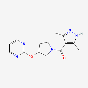(3,5-dimethyl-1H-pyrazol-4-yl)(3-(pyrimidin-2-yloxy)pyrrolidin-1-yl)methanone