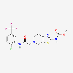 Methyl (5-(2-((2-chloro-5-(trifluoromethyl)phenyl)amino)-2-oxoethyl)-4,5,6,7-tetrahydrothiazolo[5,4-c]pyridin-2-yl)carbamate