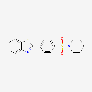 molecular formula C18H18N2O2S2 B2843065 2-(4-(Piperidin-1-ylsulfonyl)phenyl)benzo[d]thiazole CAS No. 307326-01-8