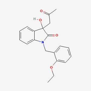 molecular formula C20H21NO4 B2843067 1-[(2-ethoxyphenyl)methyl]-3-hydroxy-3-(2-oxopropyl)-2,3-dihydro-1H-indol-2-one CAS No. 879043-01-3