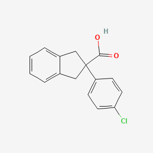 molecular formula C16H13ClO2 B2843068 2-(4-chlorophenyl)-2,3-dihydro-1H-indene-2-carboxylic acid CAS No. 1266693-59-7