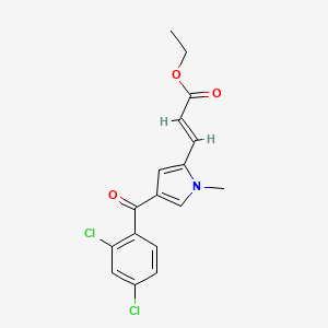 molecular formula C17H15Cl2NO3 B2843078 ethyl 3-[4-(2,4-dichlorobenzoyl)-1-methyl-1H-pyrrol-2-yl]acrylate CAS No. 400077-69-2