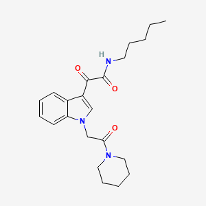 molecular formula C22H29N3O3 B2843088 2-oxo-2-[1-(2-oxo-2-piperidin-1-ylethyl)indol-3-yl]-N-pentylacetamide CAS No. 872861-44-4