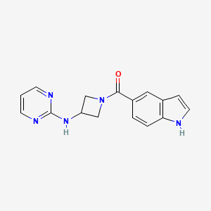 molecular formula C16H15N5O B2843089 N-[1-(1H-indole-5-carbonyl)azetidin-3-yl]pyrimidin-2-amine CAS No. 2178772-08-0