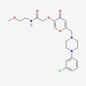 2-((6-((4-(3-chlorophenyl)piperazin-1-yl)methyl)-4-oxo-4H-pyran-3-yl)oxy)-N-(2-methoxyethyl)acetamide