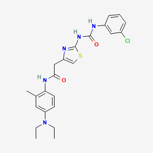 2-(2-(3-(3-chlorophenyl)ureido)thiazol-4-yl)-N-(4-(diethylamino)-2-methylphenyl)acetamide