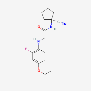 molecular formula C17H22FN3O2 B2843107 N-(1-cyanocyclopentyl)-2-{[2-fluoro-4-(propan-2-yloxy)phenyl]amino}acetamide CAS No. 1252358-90-9