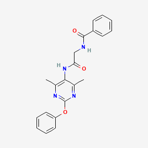 molecular formula C21H20N4O3 B2843111 N-(4,6-dimethyl-2-phenoxypyrimidin-5-yl)-2-(phenylformamido)acetamide CAS No. 1788676-34-5