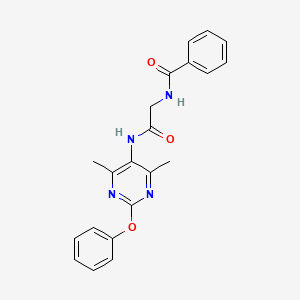 N-(2-((4,6-dimethyl-2-phenoxypyrimidin-5-yl)amino)-2-oxoethyl)benzamide